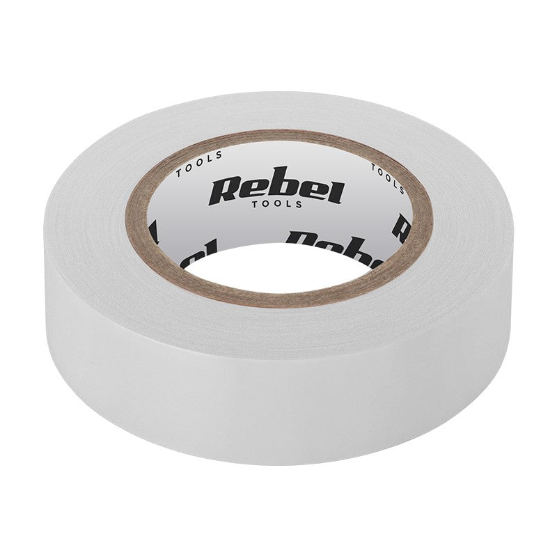 Bandă izolatoare albă de 19 mm × 9,15 m rezistentă la UV Rebel NAR0430