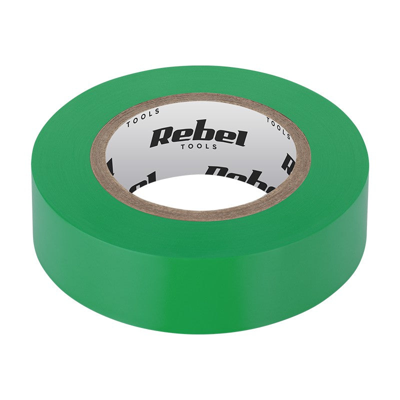 Bandă izolatoare verde 0,13 mm × 19 mm × 18,28 m Rebel NAR0434