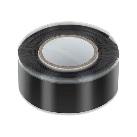 Bandă autovulcanizantă neagră din cauciuc siliconic de 0,8 mm × 19 mm × 2,5 m Rebel NAR0441