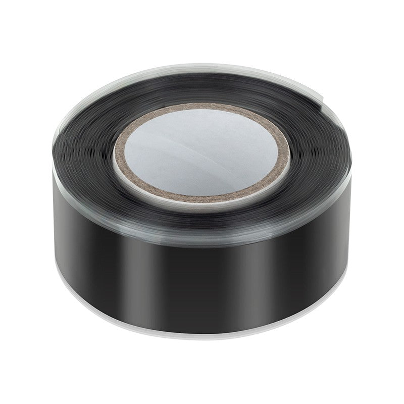 Bandă autovulcanizantă neagră din cauciuc siliconic de 0,8 mm × 19 mm × 2,5 m Rebel NAR0441