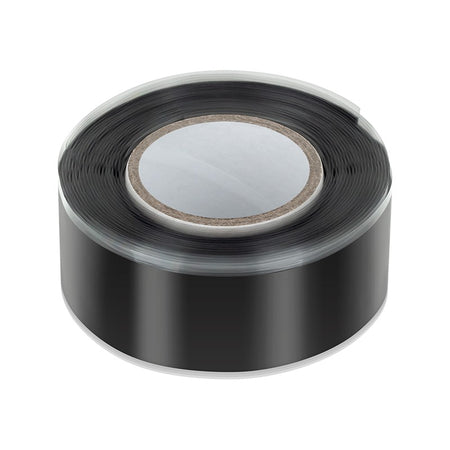 Bandă autovulcanizantă neagră din cauciuc siliconic de 0,8 mm × 19 mm × 2,5 m Rebel NAR0441