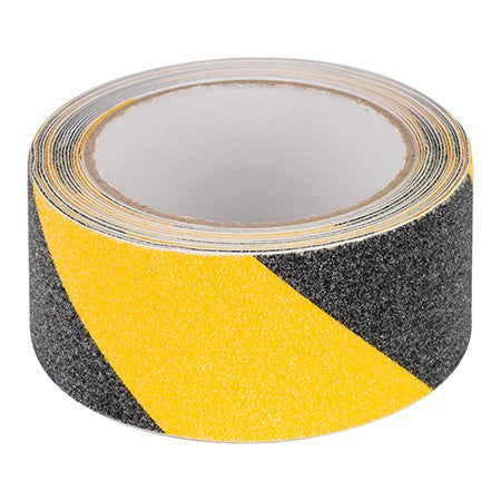 Bandă anti-alunecare din PVC negru-galben de 50 mm × 5 m Rebel NAR0481
