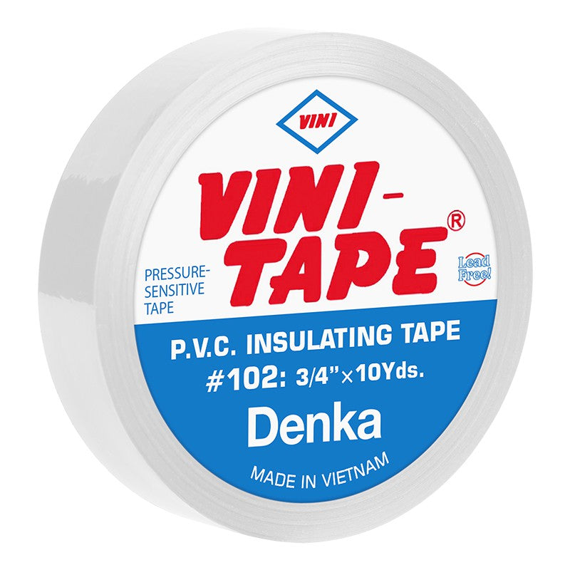 Bandă izolatoare albă de 0,15 mm × 19 mm × 9,144 m (10 yarzi) VINI NAR0511