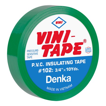 Bandă izolatoare verde de 0,15 mm × 19 mm × 10 yarzi VINI NAR0517
