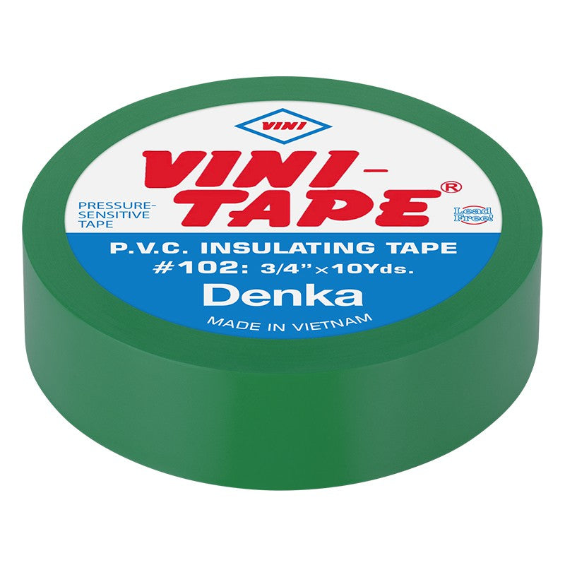 Bandă izolatoare verde de 0,15 mm × 19 mm × 10 yarzi VINI NAR0517