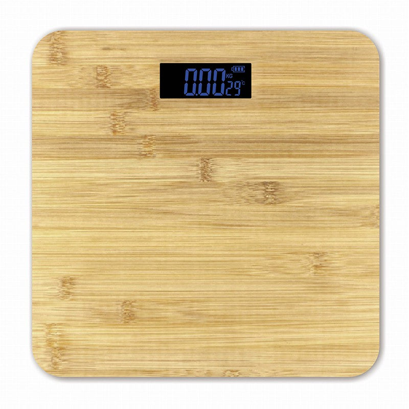 Cântar de baie din bambus cu afișaj LCD și capacitate de 150 kg Omega OBSBB