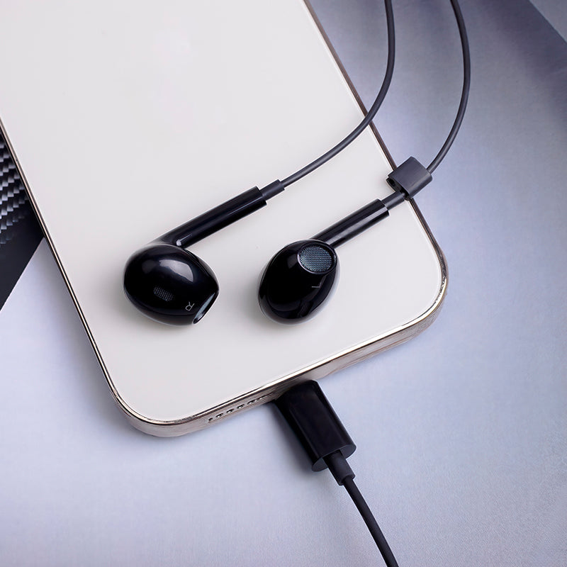 Căști stereo USB-C, cablu 1,2 m, microfon, negre Maxlife OEM0002421