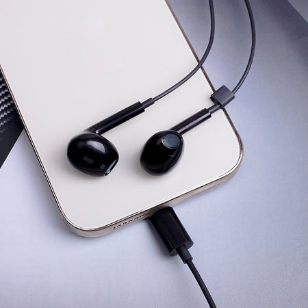 Căști stereo USB-C, cablu 1,2 m, microfon, negre Maxlife OEM0002421