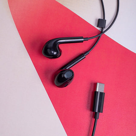 Căști stereo USB-C, cablu 1,2 m, microfon, negre Maxlife OEM0002421