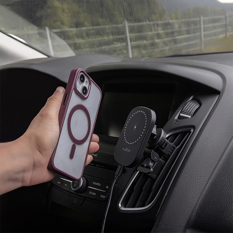 Suport telefon magnetic cu încărcare wireless 15W prindere ventilație Maxlife OEM0002447