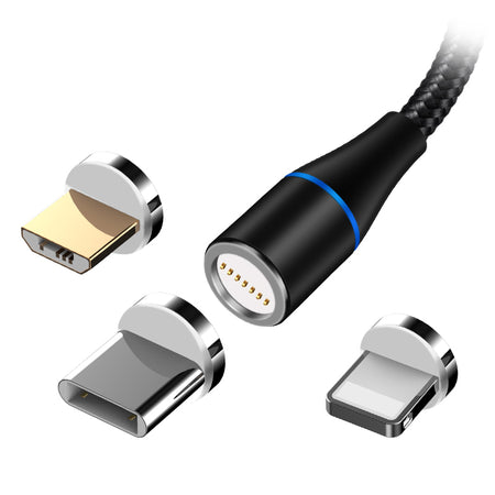 Cablu magnetic 3 în 1 USB-C/Lightning/Micro USB 1 m negru Maxlife OEM001960