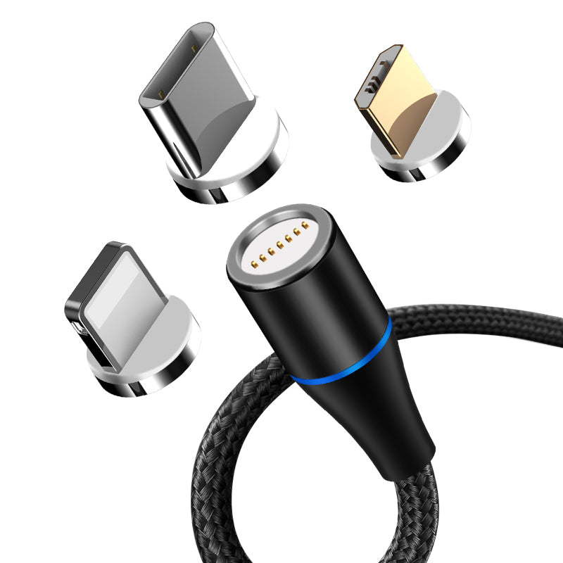 Cablu magnetic 3 în 1 USB-C/Lightning/Micro USB 1 m negru Maxlife OEM001960