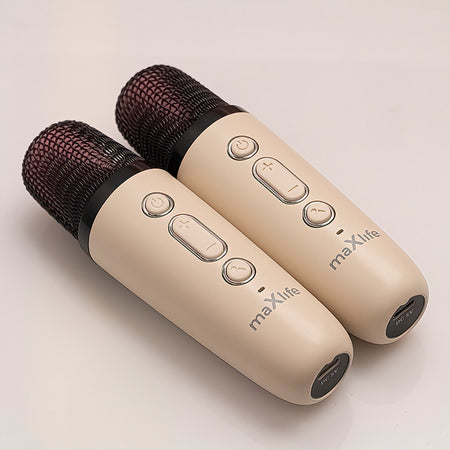 Mini boxă karaoke cu microfon wireless roz, baterie 1 500 mAh, Maxlife OEM0200595