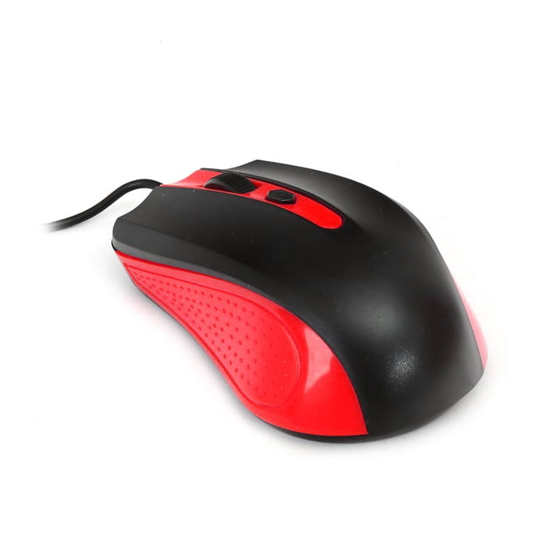 Mouse optic USB 1000 DPI cu 3 butoane negru și roșu Omega OM05R