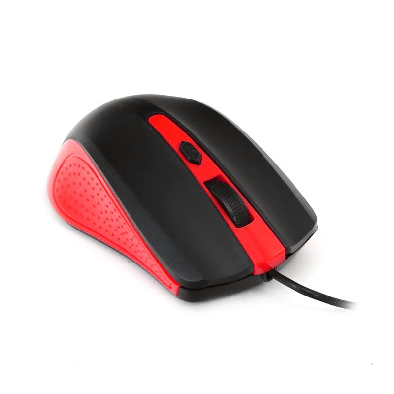 Mouse optic USB 1000 DPI cu 3 butoane negru și roșu Omega OM05R