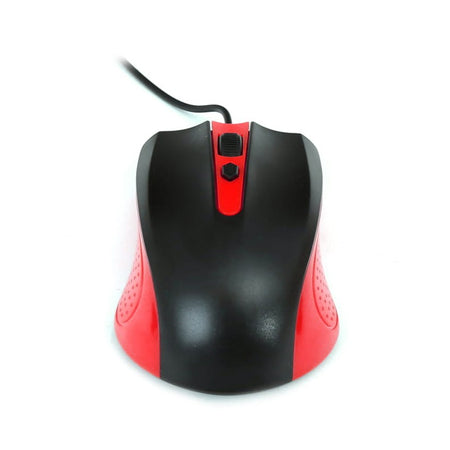 Mouse optic USB 1000 DPI cu 3 butoane negru și roșu Omega OM05R