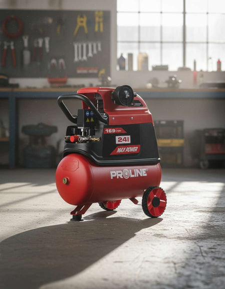 Compresor aer cu ulei 1500 W, 8 bar, 169 l/min, rezervor 24L PROLINE P200001