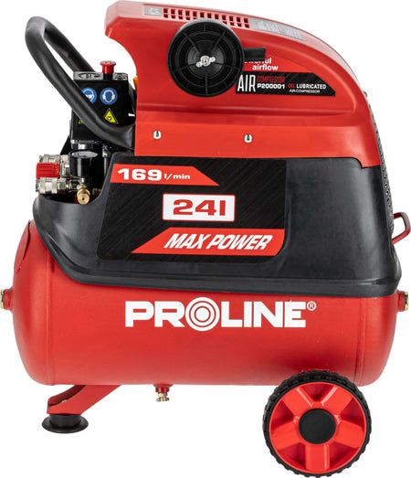Compresor aer cu ulei 1500 W, 8 bar, 169 l/min, rezervor 24L PROLINE P200001