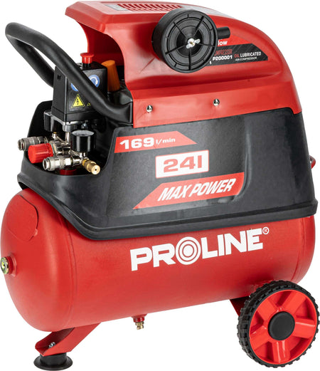 Compresor aer cu ulei 1500 W, 8 bar, 169 l/min, rezervor 24L PROLINE P200001