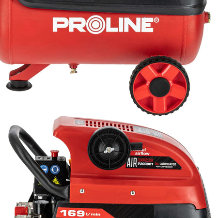 Compresor aer cu ulei, 50 L, 1500 W, 8 bar, 169 L/min, mobil PROLINE P200002