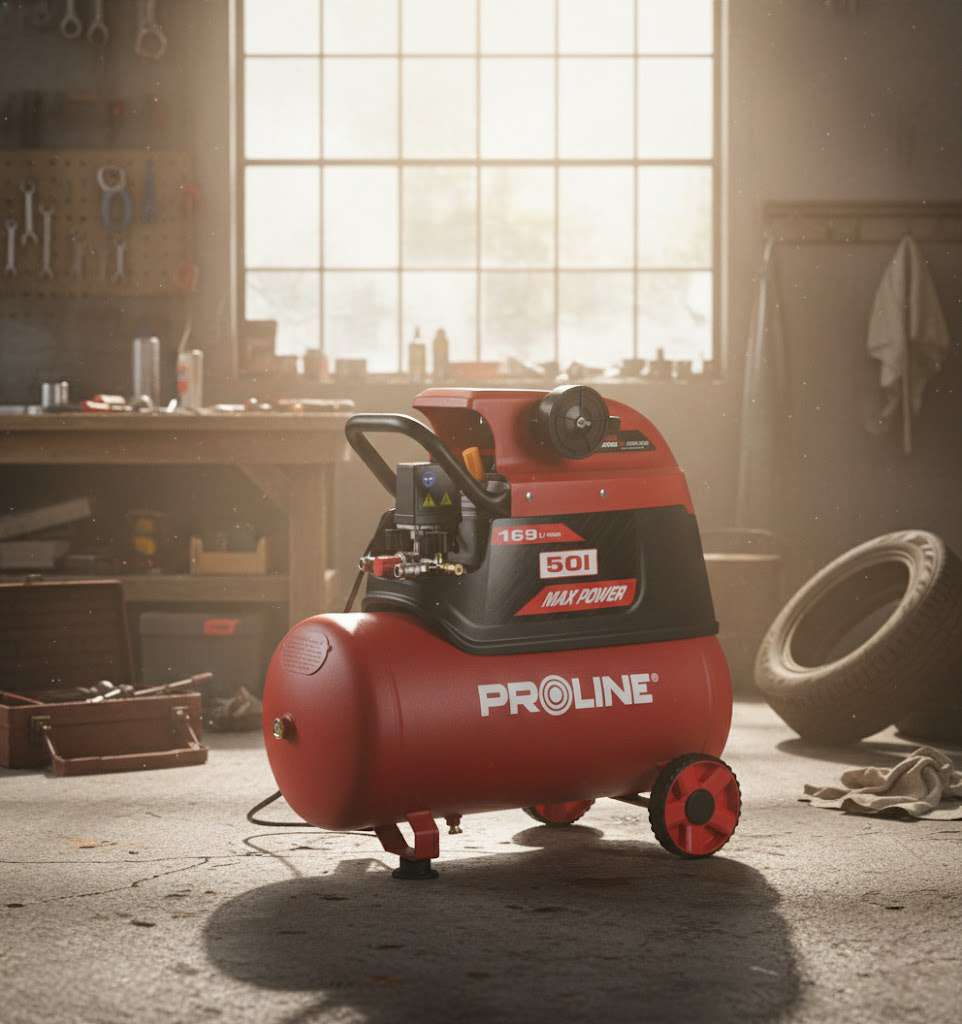 Compresor aer cu ulei, 50 L, 1500 W, 8 bar, 169 L/min, mobil PROLINE P200002