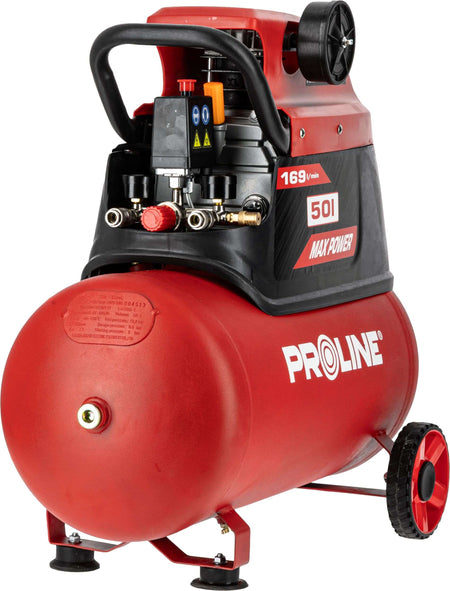 Compresor aer cu ulei, 50 L, 1500 W, 8 bar, 169 L/min, mobil PROLINE P200002