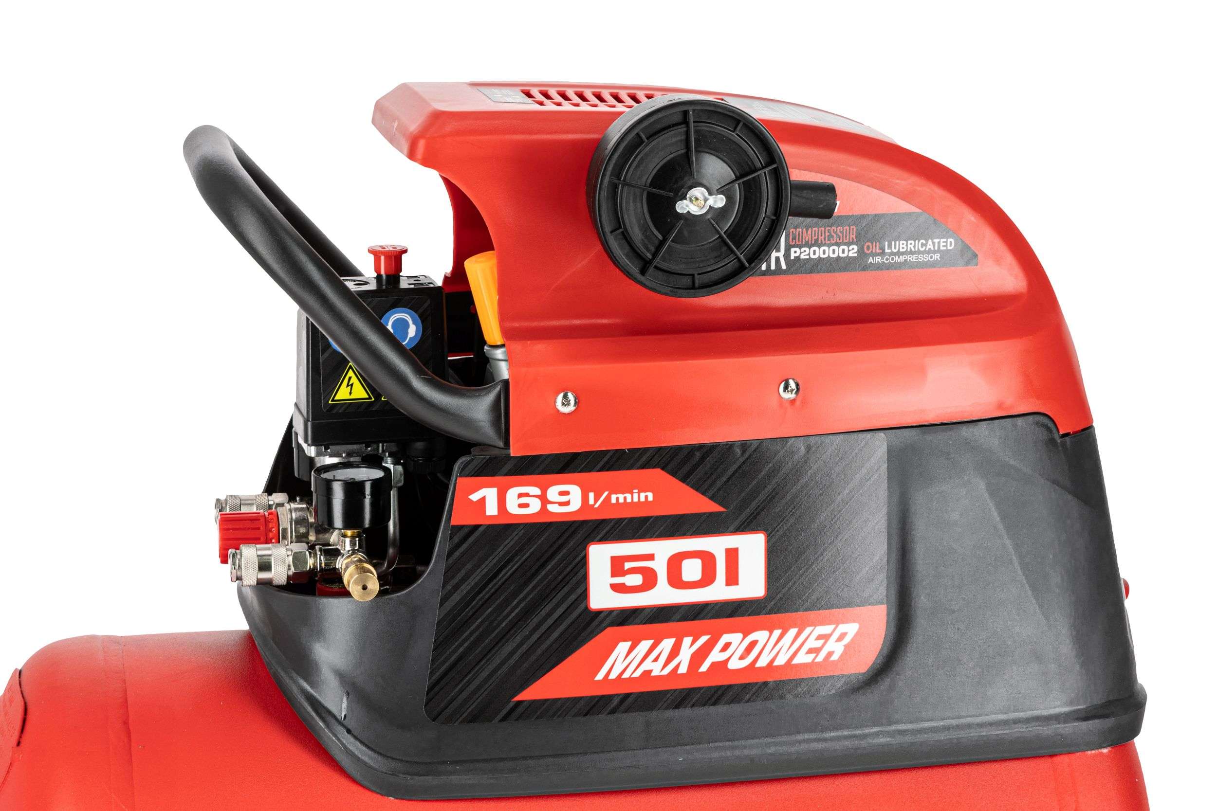 Compresor aer cu ulei, 50 L, 1500 W, 8 bar, 169 L/min, mobil PROLINE P200002