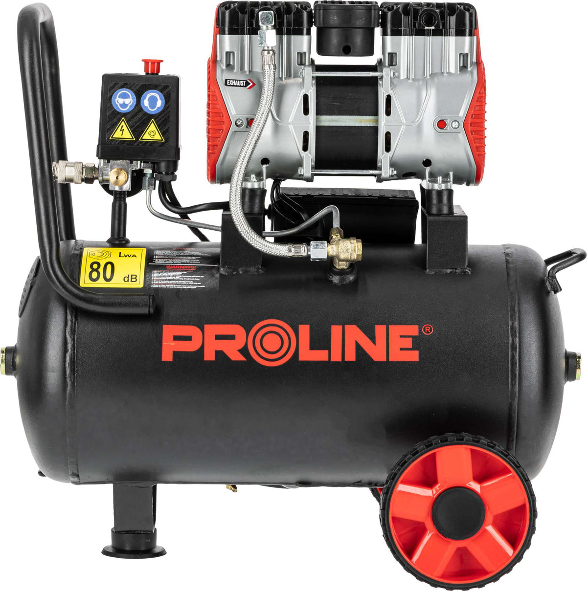 Compresor aer fără ulei, 750 W, 8 bar, 167 L/min, 24 L, silențios PROLINE P200004