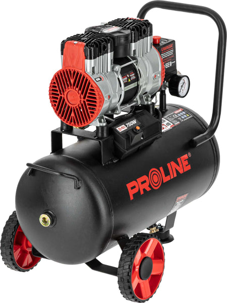 Compresor aer fără ulei, 750 W, 8 bar, 167 L/min, 24 L, silențios PROLINE P200004