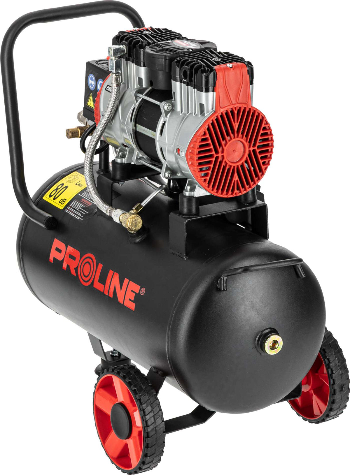 Compresor aer fără ulei, 750 W, 8 bar, 167 L/min, 24 L, silențios PROLINE P200004