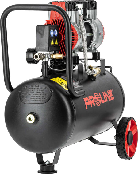 Compresor aer fără ulei, 750 W, 8 bar, 167 L/min, 24 L, silențios PROLINE P200004