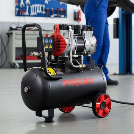 Compresor aer fără ulei, 750 W, 8 bar, 254 l/min, rezervor 50 l - Proline P200005
