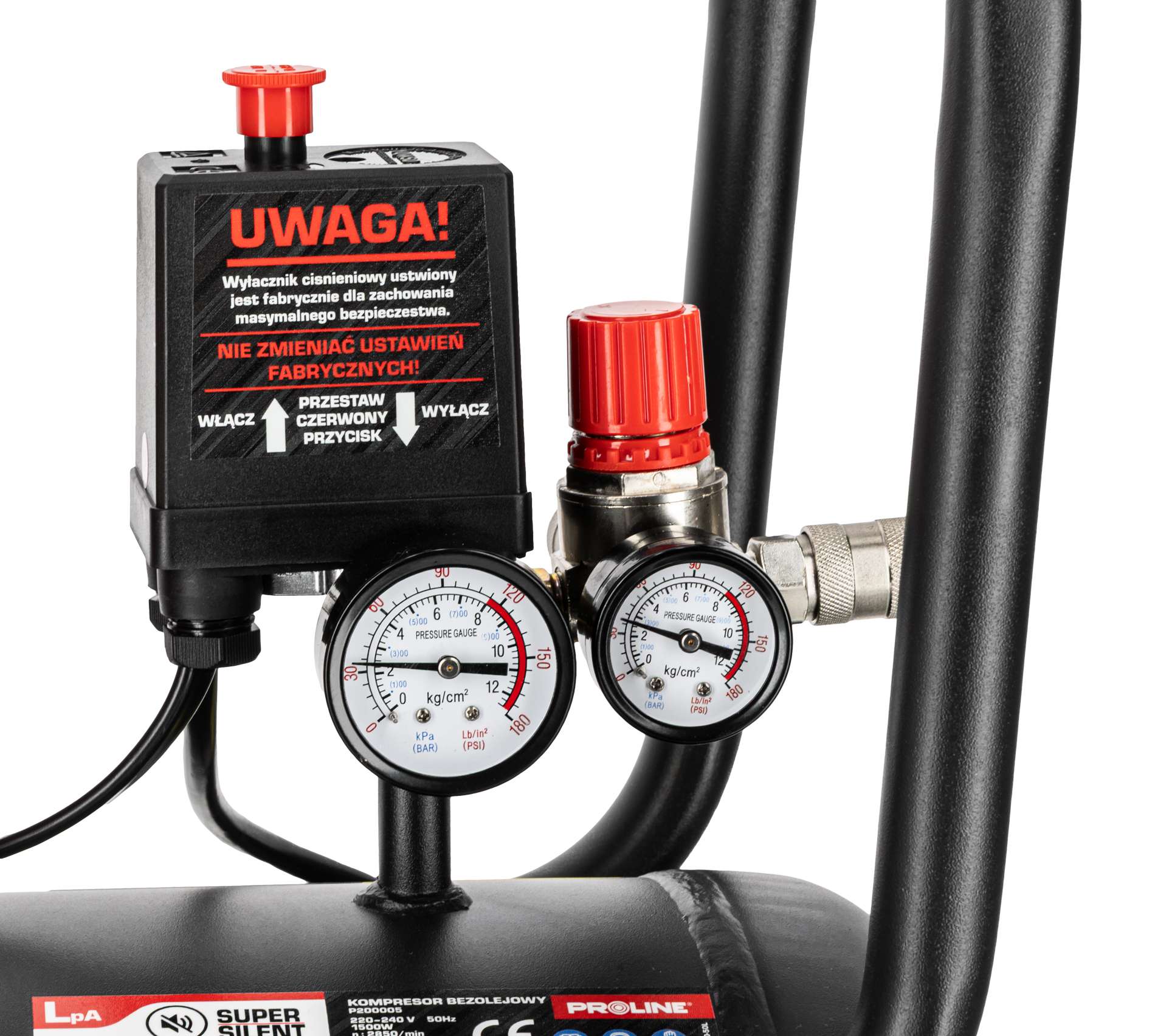 Compresor aer fără ulei, 750 W, 8 bar, 254 l/min, rezervor 50 l - Proline P200005