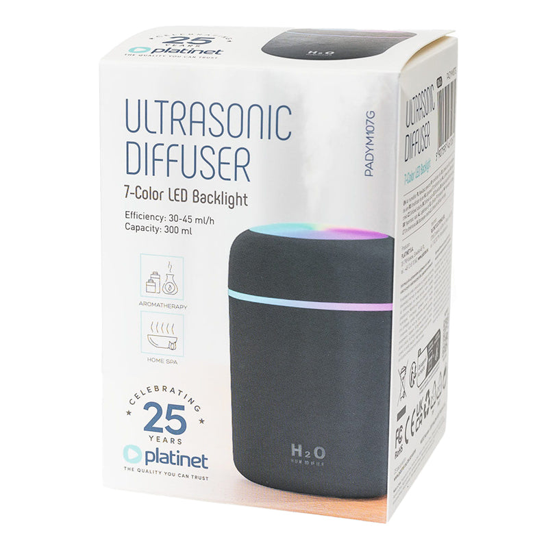 Umidificator de aer cu difuzor de uleiuri 300 ml cu iluminare RGB Platinet PADYM107G