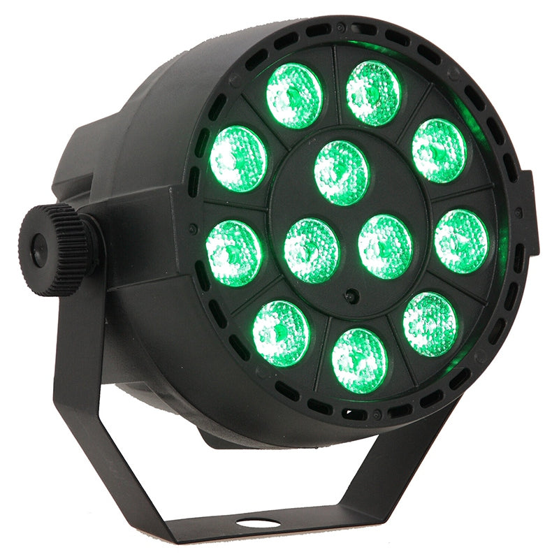 MINI PAR LED RGB 12 × 3 W cu telecomandă și DMX Ibiza Light PAR-MINI-RGB3