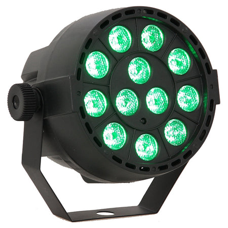 MINI PAR LED RGB 12 × 3 W cu telecomandă și DMX Ibiza Light PAR-MINI-RGB3
