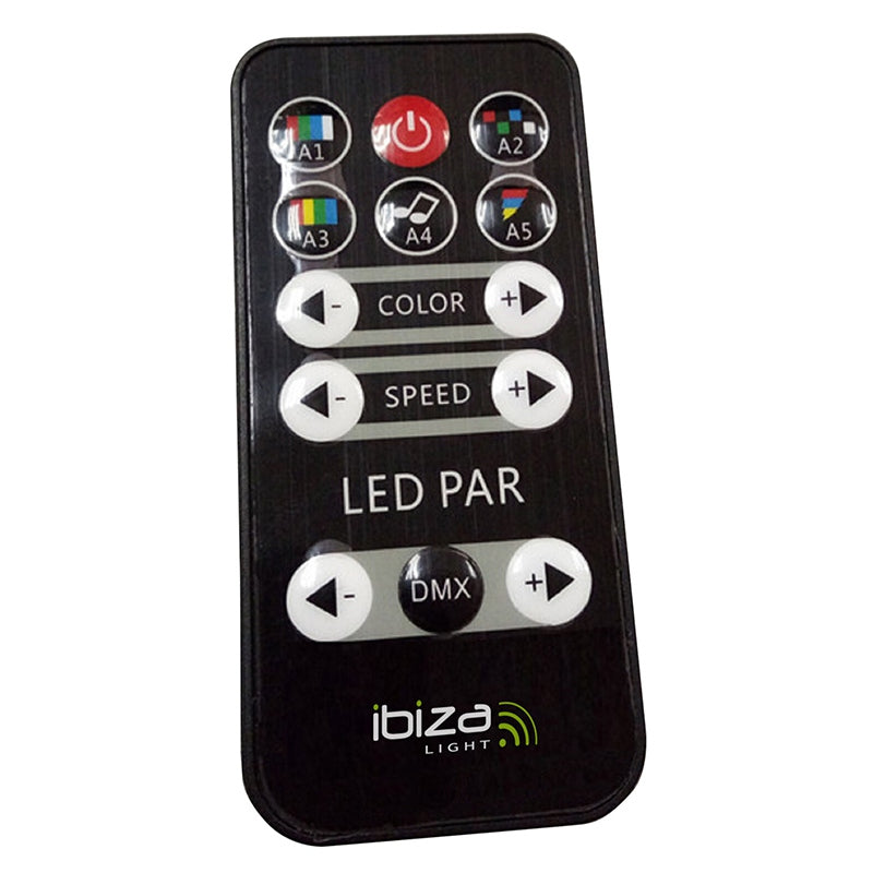 MINI PAR LED RGB 12 × 3 W cu telecomandă și DMX Ibiza Light PAR-MINI-RGB3