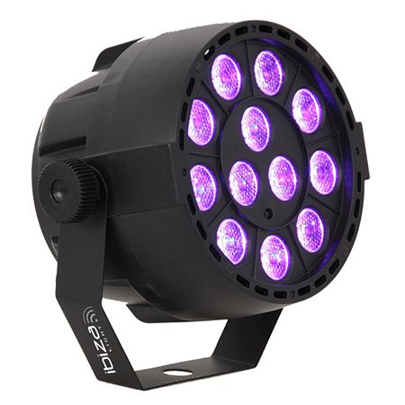 Proiector LED UV 12×2 W cu microfon și DMX Ibiza Light PAR-MINI-UV