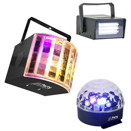 Set disco cu stroboscop, derby light și astro light Party PARTY-3PACK