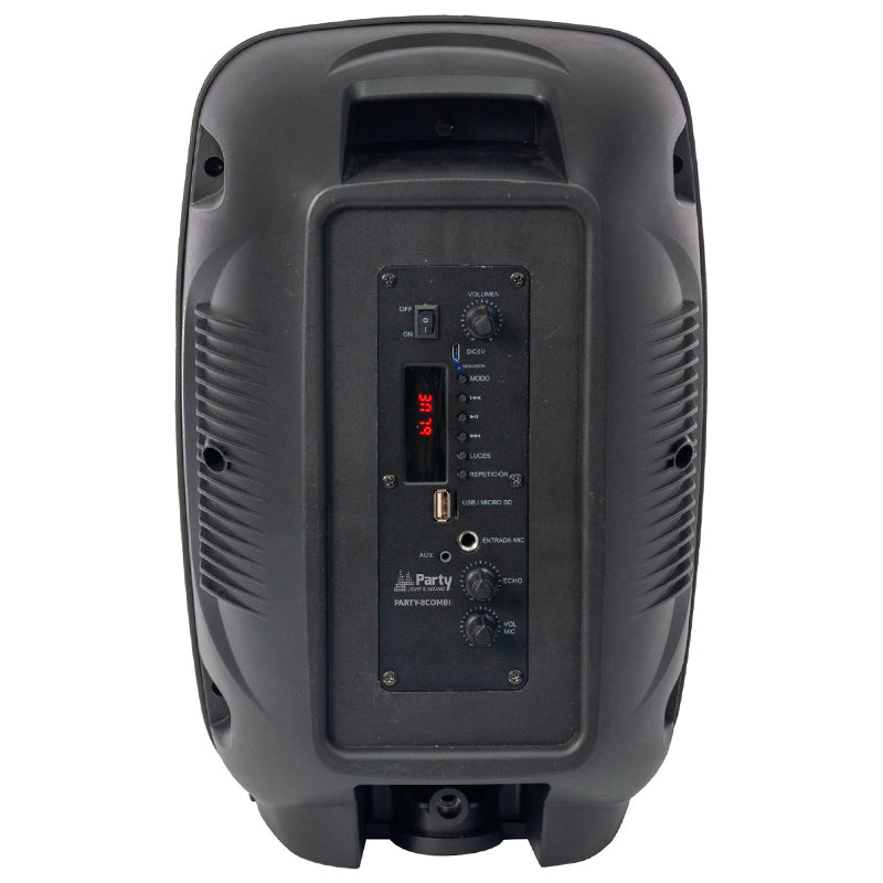 Boxă portabilă 8" LED Bluetooth, USB, SD, FM, baterie, Ibiza Sound PARTY-8COMBI