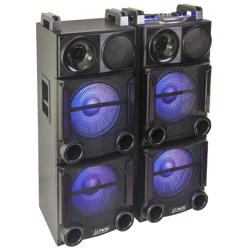 Set 2 Boxe 2x12"/30cm 1200w Cu Usb/Sd/Aux/Bluetooth + Telecomanda PARTY-BOX412