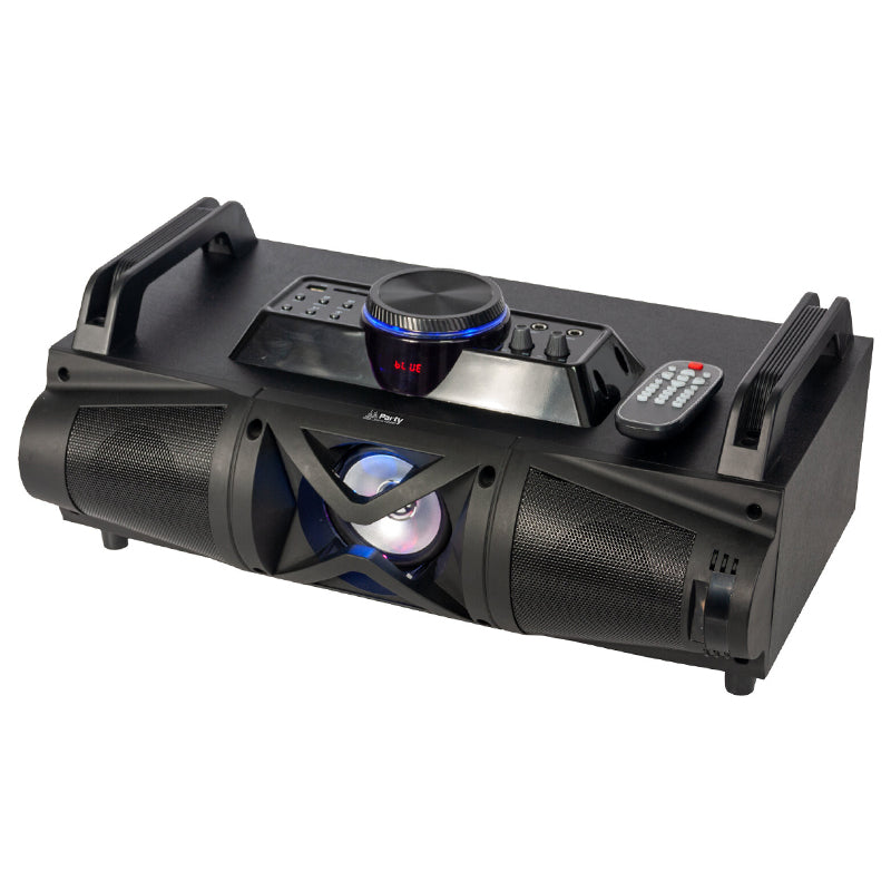 Sistem portabil 3 căi 20 W cu Bluetooth, USB/SD/FM, lumini LED Party PARTY-FALCON