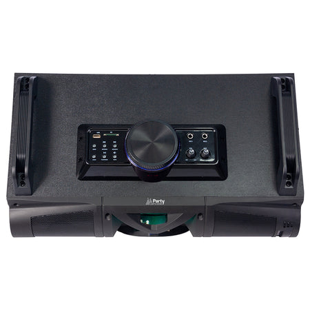 Sistem portabil 3 căi 20 W cu Bluetooth, USB/SD/FM, lumini LED Party PARTY-FALCON