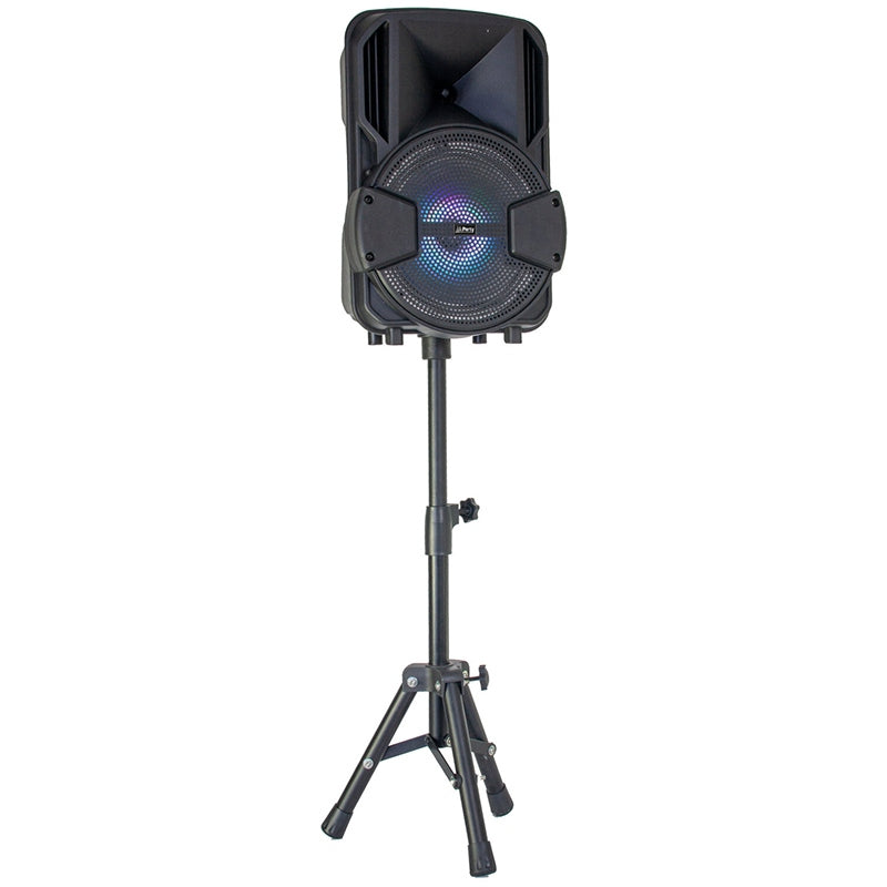 Boxă activă portabilă Party PARTY-MOBILE8 de 20 cm cu iluminare LED și Bluetooth, cu stativ și microfon