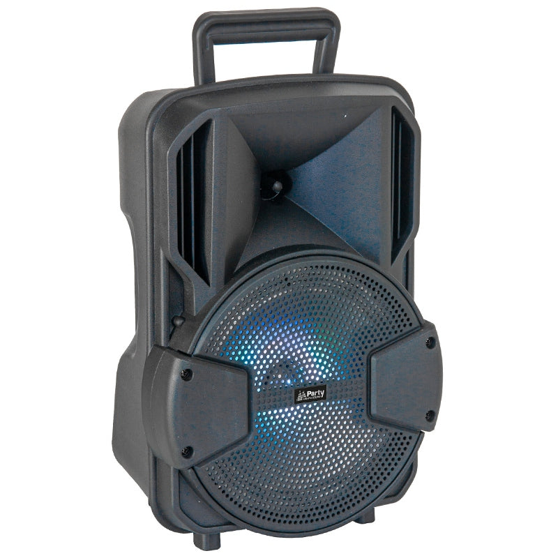 Boxă activă portabilă Party PARTY-MOBILE8 de 20 cm cu iluminare LED și Bluetooth, cu stativ și microfon