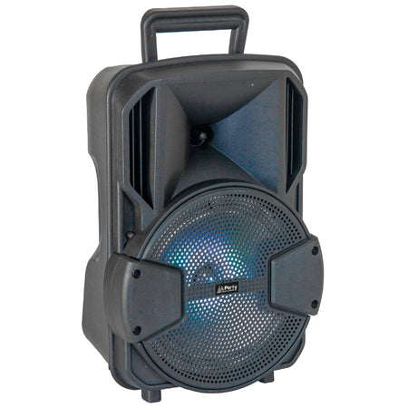 Boxă activă portabilă Party PARTY-MOBILE8 de 20 cm cu iluminare LED și Bluetooth, cu stativ și microfon