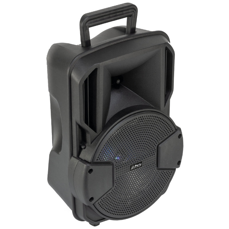 Boxă activă portabilă Party PARTY-MOBILE8 de 20 cm cu iluminare LED și Bluetooth, cu stativ și microfon