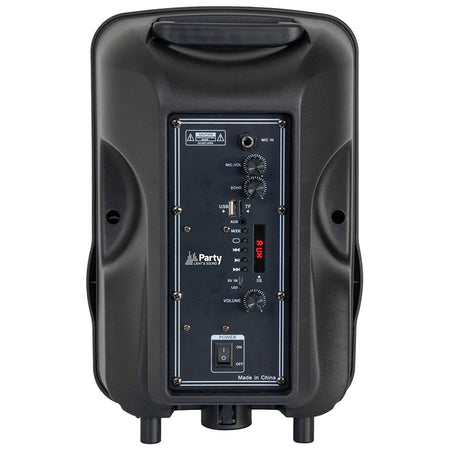 Boxă activă portabilă Party PARTY-MOBILE8 de 20 cm cu iluminare LED și Bluetooth, cu stativ și microfon