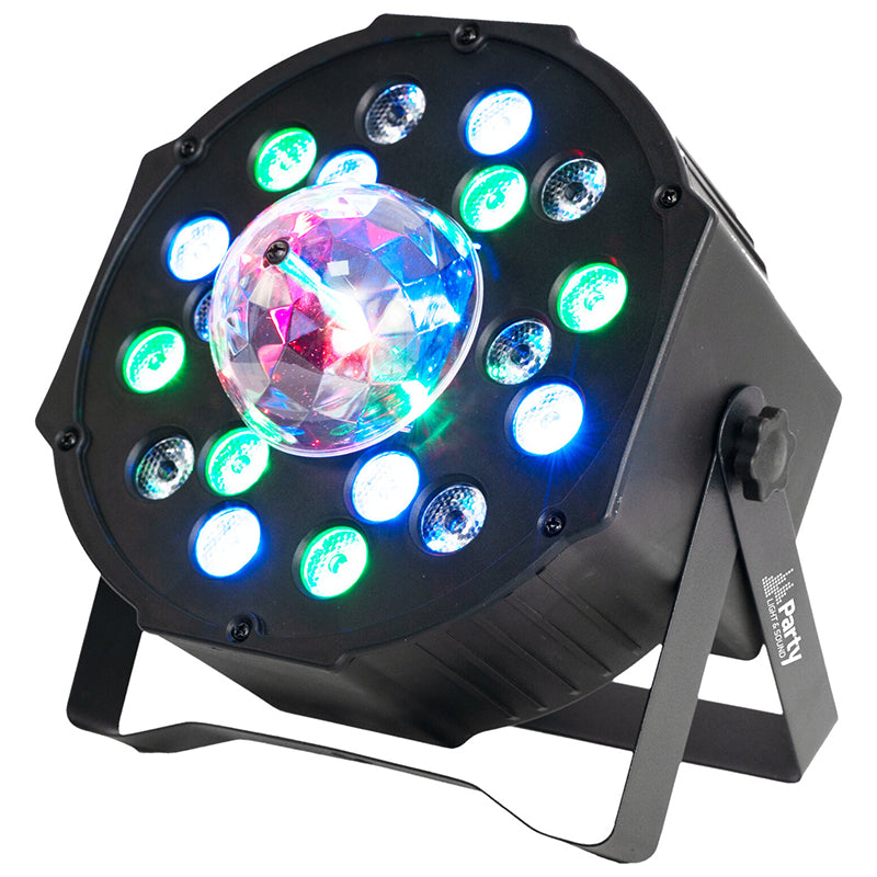 PAR LED cu efect Astro, 18 LED-uri × 0,75W, DMX, Ibiza Light PARTY-PAR-AST