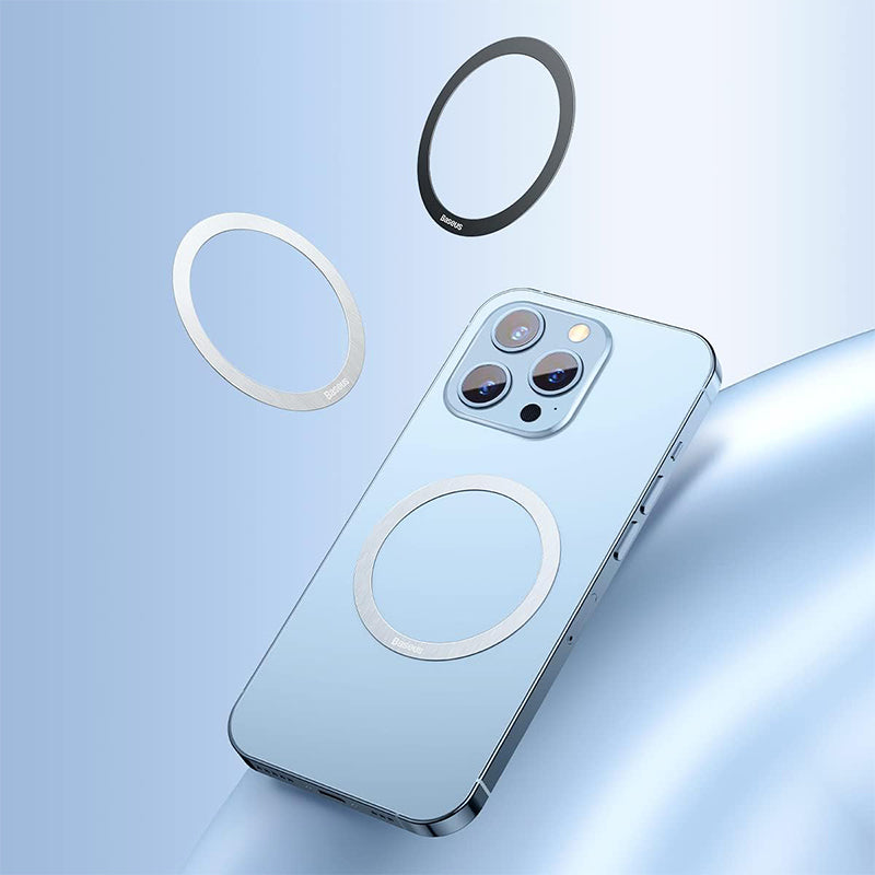 Set 2 inele magnetice Halo din oțel inoxidabil cu prindere adezivă Baseus PCCH000012